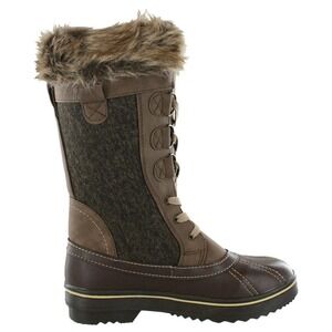Northside Kathmandu Womens Brown Faux Fur Trim Waterproof Winter Snow Boots 7